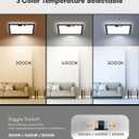 Annaror 12in Motion Sensor Ceiling Light Wired, 3000K 4000K 5000K Selectable, 24W Flush Mount Square Motion Ceiling Light with 3 Timer for Closet Porch Stairs Hallway, Black