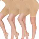 Reamphy 3 Pack Slip Shorts for Women Under Dress,Comfortable Smooth Yoga Shorts,Workout Biker Shorts, Small, Nude*3