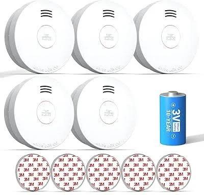 SITERWELL Smoke Detector, Smoke Detector 10 Year Battery with Photoelectric Sensor, Fire Alarm with Low Battery and Fault Warning for House 