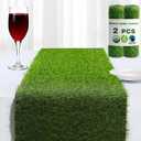 Artificial Grass Table Runner, 13 x 36 in Turf Table Runner - Realistic Faux Grass Runner for Golf Party, Wedding, Baby Shower, Indoor Outdoor Decor2 Pack