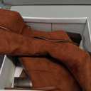 N.N.G Women Over the Knee Boots Thigh High Suede Block Winter Low Above Flat Long OTK Comfort Pointed Toe Size: 39.5