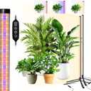 UPONELED Standing Grow Light for Indoor Plants with Timer,42W Vertical Grow Lights for Indoor Plants Full Spectrum,4FT T8 243LED Plant Lights for Indoor Growing with On/Off Timer Function, 2 Pack