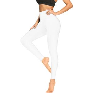 FULLSOFT Buttery Soft Leggings for Women - High Waisted Tummy Control No See Through Workout Yoga Cycling Tights Pants, 1-white, Small-Medium