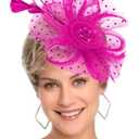 Fascinators Hat Women Tea Party Headband Flower Cocktail Mesh Feathers Hair Clip Kentucky Derby Hat Wedding