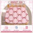 6 Pack Pink Bow Chair Cushions for Dining Chairs 17" x 16" x 2" D-Shaped Breathable Linen Kitchen Chair Pads with Ties Washable Non Slip Seat Cushion for Dining Kitchen Office Indoor