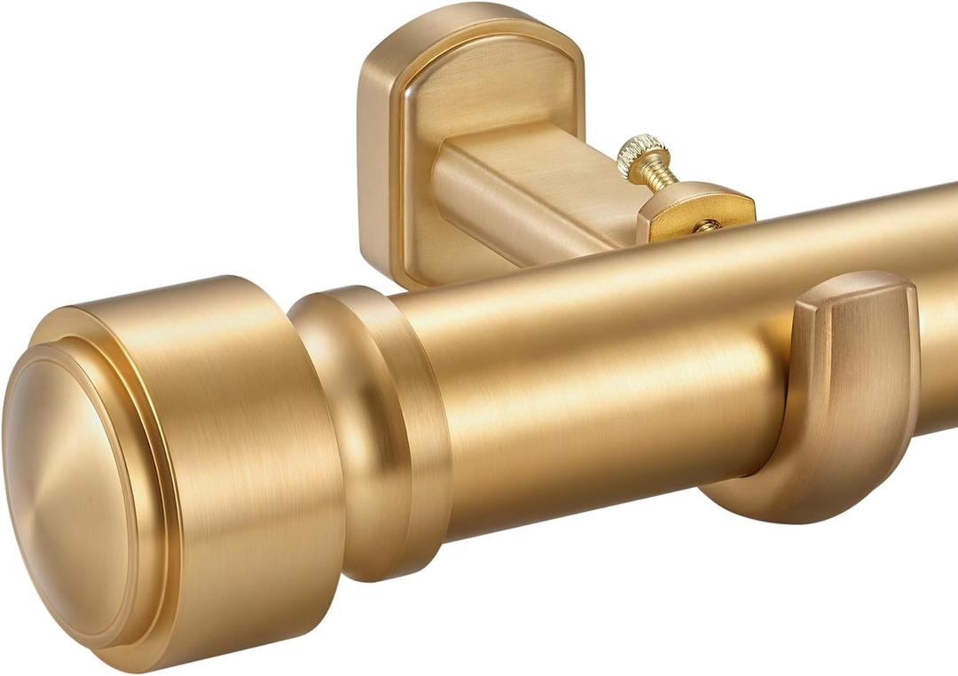 Heavy Duty Non- Adjustable 36 In/3Ft Curtain Rods for Windows, Brushed Gold