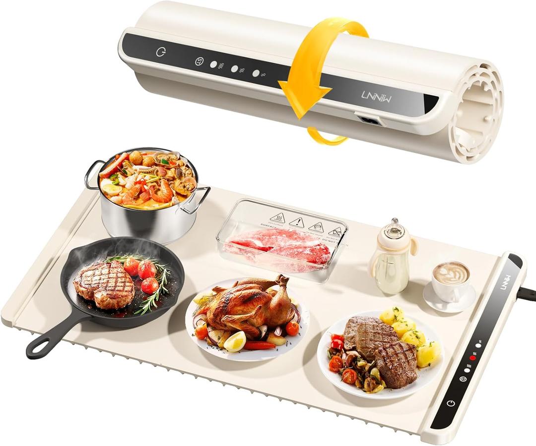 Warming Mat for Food, Food Warming Mat, Electric Warming Tray for Buffets, Party and Home Daily Use, Heating Fastly in 10s, Portable Design, Timed Function for Your Family