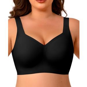 Wireless Minimizer Jelly Bras for Women No Underwire Plus Size Bra with Support Lift Full Coverage Comfortable Seamless Bra, S