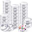 Sieral 4 Pack 7 Day Stackable Pill Organizers Round Pill Organizer Case Stackable Weekly Supplements Vitamins Individual Storage Container Boxes Holder Dispenser with Lids for Travel Medicine, Clear