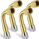 4Pcs Tire Valve Stem Extender - 90 Degree Brass Tire Valve Extension Adapter for Bicycles Passenger Cars Motorcycles RV Trailers