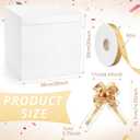 Kolldenn Extra Large Gift Box with Lid, Giant Gift Box for Gender Reveal Big Presents with Bows and Ribbons for Birthday Special Celebrations Anniversaries Wedding Party(White,20x20x20 Inches)