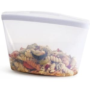 Stasher Silicone Reusable Storage Bag, 4-Cup Bowl, Reusable Snack Bag, Microwave, Dishwasher, Oven Safe, Sous Vide, Premium Lunch Container, Eco Friendly, Food Storage Bag, Freezer Bag, 32 oz, Clear | Reusable Food Bag
