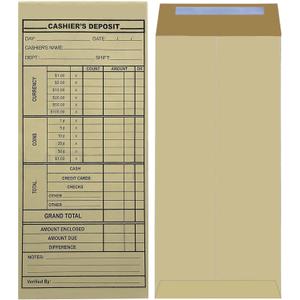 Cashier's Deposit Report Envelopes for Stores, Banks and Retail Businesses (500)