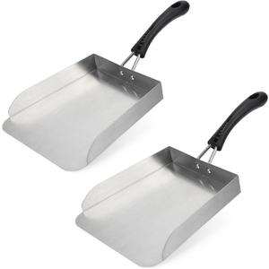 Stanbroil 2 Pack Smash Burger Spatula, Stainless Steel Griddle Food Mover, Large Griddle Scraper Food Shovel - Stir Fry Spatula, Fried Food Scoop, Hibachi Tools