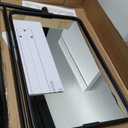 TEHOME Black Rounded Rectangle Pivot-N-View Bathroom Vanity Mirror Rotating Tilting Mirror for Corner Vanity, 14x22''