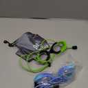 Vvinca Kids Swim Goggles with Bungee Strap No Leaking Anti Fog Toddler Goggles with Quick Adjust Ages 3-14 (01- Green & Blue Gradient)