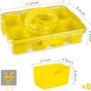 Patent Divided Serving Tray with Lid & Handle - Snackle Box Organizer for Charcuterie, Veggies, Fruits, Candy - Portable Food Storage for Travel, Beach, Picnics1 pcs, Yellow