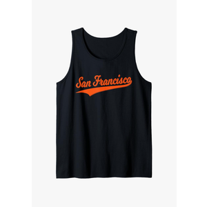 SAN FRANCISCO SF VARSITY SCRIPT VINTAGE SPORTS JERSEY STYLE Tank Top, Mens , Size Large