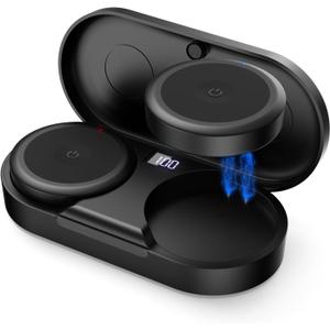 Ski Helmet Speakers, Wireless Stereo Skiing Headphones, True Wireless Bluetooth Drop-in Headphones with Easy Control Buttons and Built-in Mic for Snowboarding, Motorcycling, Audio Ready Helmet (Black-Gray)