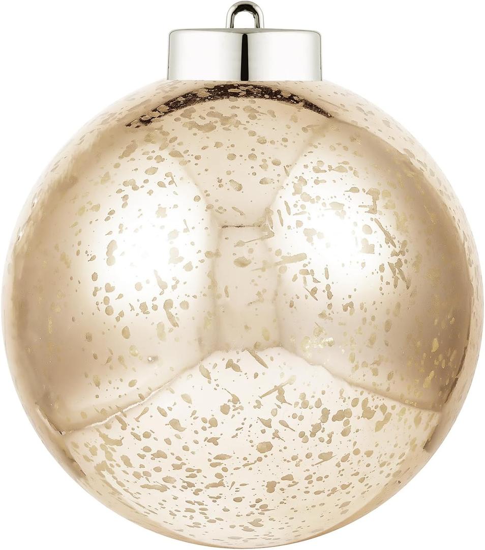 masExp 8in Large Christmas Ornaments Christmas Ball Ornaments Giant Tree Decoration Shatterproof Decorative Hanging Balls for Holiday Party Decor (Champagne, 1pcs)