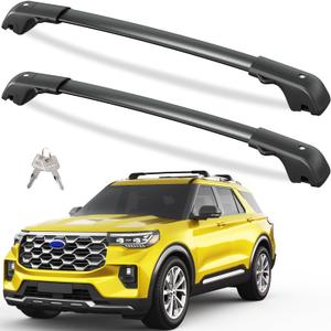 Tuyoung 300lbs Lockable Roof Rack Cross Bars Compatible with Ford Explorer 2020-2026, Heavy Duty Aluminum Anti-Theft Metal Lock Roof Rails Crossbars Rooftop Cargo Bars Luggage Racks Carrier