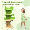 Bookshelf for Kids, Children Bear-Bookshelf, Space-Saving Montessori Toddler Corner Bookcase for Nursery, Classroom, Kindergarten, Kids Rooms