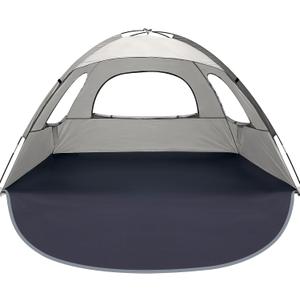 WhiteFang Beach Tent Anti-UV Portable Sun Shade Shelter for 3/4/6/8 Person, Extendable Floor with 3 Ventilating Mesh Windows Plus Carrying Bag, Stakes and Guy Lines