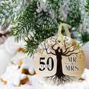 50th Anniversary Wedding Ornament 2025 Christmas Hanging for Couple,50 Years as Mr and Mrs Presents,Xmas Wedding Gift for Parents,Ceramic Ornament for 50th Husband&Wife Married (2.9")