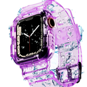 Blingbrione Clear Band Compatible Apple Watch Women 38mm 40mm 41mm 42mm 44mm 45mm 46mm Men,Transparent Jelly Soprt Strap with Cover Case Protector for iWatch Series 10 9 8 7 6 5 4 3 2 1 SE Blue Pink White Fluorescent Green