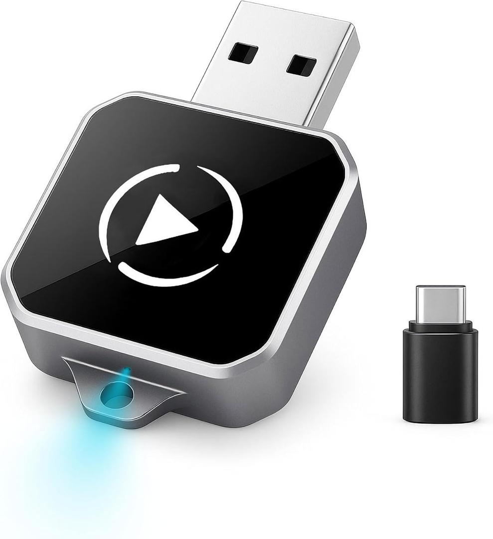 Wireless CarPlay & Android Auto Adapter, Plug & Play 2-in-1 Conversion for Wired Apple CarPlay Cars, USB/USB-C Compatible, Works with iPhone iOS 10+ & Android 11+ Smartphones