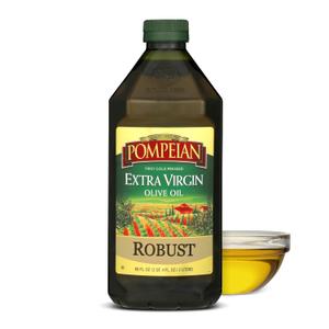 Pompeian Robust Extra Virgin Olive Oil - 68 Fl Oz - First Cold Pressed Olive Oil for Cooking - Full-Bodied Taste for Dressings and Marinades (EXP 09/01/27)