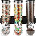 JMIATRY Triple Cereal Dispenser Wall Mounted Snack Dispensers with 3 Cups Wall Candy Dispenser Wall Mounted Large Dry Food Dispensers for Pantry Snack Beans, 5L