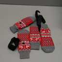 KOOLTAIL Dog Socks to Prevent Licking Paws, Dog Christmas Outfit Shoes for Winter Snow Pavement, Warm Fleece Pet Boots & Paw Protector for Hardwood Floors Anti Slip, Small Medium Large Size, Red M