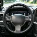 Hand Stitch Steering Wheel Cover | Heavy Duty Customized Fit for Fit for BMW E39 E46 Anti-Slip Perforated Leather Black