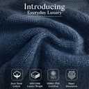 Premium Staple Cotton Bathroom Towel Set - Navy 600 GSM 6-Piece Luxury Bath Towel Set 1 Stripe - 2 Bath Towels, 2 Hand Towels & 2 Washclothes Set - High Absorbent & Quick Dry for Gym, Spa, Hotel