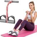 Adjustable Ankle Strap Resistance Band with Handle,0.4-inch Diameter Thick TPE Resistance Band 40-45lbs,Suitable for All Weights & Foot Sizes, Full-Body Workout