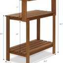 Furinno FG17478 Tioman Outdoor Patio Furniture Hardwood Potting Bench, Natural, 3 Tier