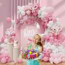 Lattua Pink Bow Balloon Garland Arch Kit - 141PCS Shatterproof Balloons with Bow Decor, Easy Setup for Birthdays, Baby Showers, Anniversaries, Girls & Women Party Decorations