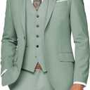 Wangyue Mens Suit 3 Piece Slim Fit Suit for Men Formal Business Suit Wedding Groom Prom Tuxedo Dinner Party Medium