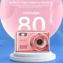 HOTU Mini Keychain Digital Camera, Y2K Pocket-Size Mini Camera, 2MP 1080P Small Camera with 32GB Card, Video Recorder with Long Battery Life for Travel, Party and Vlog (Rose Gold)