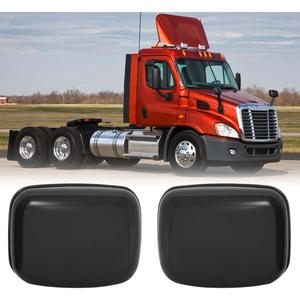 Pair Black Hood Mirror Cover Fit 2008-2017 Freightliner Cascadia