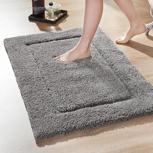 Deconovo Non-Slip Bath Mat - Ultra Soft, Quick Dry, Super Absorbent, Machine Washable, Premium Plush Rug for Bathroom & Shower - 32x20 Inch,Dark Grey (1'8" x 2'8" (Rectangular))