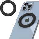 SleekStrip Mag Ring MagSafe Magnetic Ring Adapter for iPhone Android Kindle Strong Adhesive MagSafe Sticker for Phone Case Back of Phone Magnetic Converter Kit Accessory (Black (Pack of 1))