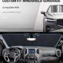 Pigenius Windshield Sun Shade forBMW 5 Series Sedan & M5 (G30/F90) 2017-2023, Fits 530i 540i 530e M550i M5, Metallic Silver Finish