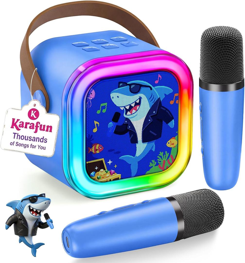 Mini Karaoke Machine for Kids Ages 4-12+ | 2026 TOP Toys Birthday Gifts Ideas for Girls, Portable MP3 Player, 2 Wireless Mics, Family Home Party