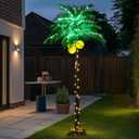 6 ft Lighted Palm Tree LED Lighted Palm Trees for Outside Patio Dimmable with Adapter Artificial Palm Tree Decor for Home, Party, Christmas, Indoor Outdoor