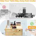 Coffee Station Organizer - Farmhouse Wood Kcup Holder for Counter, Countertop Snack Organizer with Hanging Handles, Suitable for Snacks, Coffee Capsules, Syrups and Various AccessoriesWood