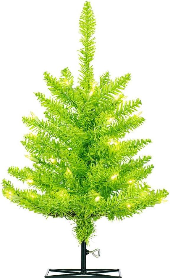 Vickerman 2' x 20" Lime Artificial Christmas Tree with 50 Lime LED Lights.