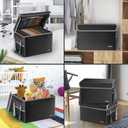 DocSafe File Box Fireproof File Storage Organizer with Lid,Collapsible Document Storage Filing Case for Hanging Letter/Legal Folders,Portable Home Office Safe Cabinet with Handle,Black,2 Pack