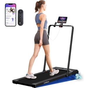 Lichico Treadmill with Incline Walking Pad Under Desk for Home and Office, 8.7MPH Compact Portable Folding Treadmill with Handle Bar, 3.0HP Quiet Brushless Motored, Remote and Smart App Control